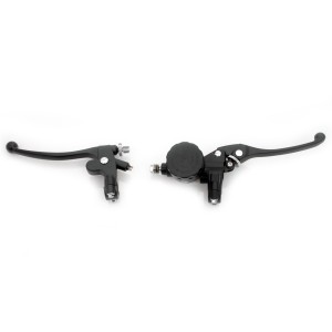 RETRO BLACK ALUMINUM BRAKE AND CLUTCH LEVER SET FOR 22MM MOTORCYCLE HANDLEBARS