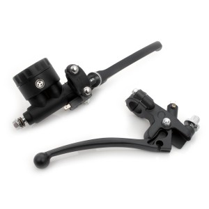 HEBEL SET RETRO SCHWARZEM ALUMINIUM BREMSEN UND KUPPLUNGSHEBEL FÜR 22 MM MOTORRADLENKER