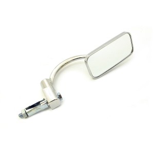 CHROME RECTANGULAR EXTERNAL MIRROR FOR 22 MM MOTORCYCLE HANDLEBARS