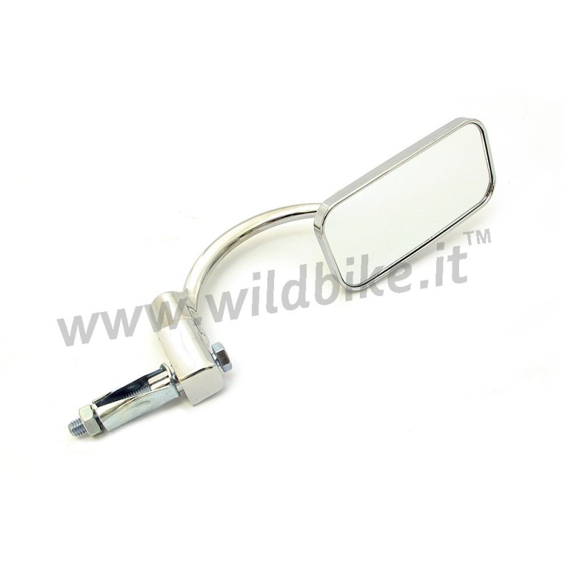 CHROME RECTANGULAR EXTERNAL MIRROR FOR 22 MM MOTORCYCLE HANDLEBARS