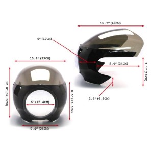 PARE-BRISE CARENAGE UNIVERSEL VINTAGE 5 3/4" FAIRING NOIR POUR MOTO