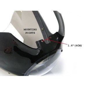 UNIVERSAL FAIRING VINTAGE 5 3/4" BLACK FOR MOTORCYCLE
