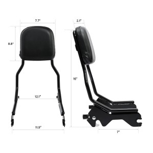 QUICK RELEASE SISSYBAR BACKREST 40 CM GLOSS BLACK HARLEY DAVIDSON SOFTAIL 2018-2026