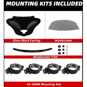 WINDSHIELD BATWING STYLE HARLEY DAVIDSON DYNA FXDB STREET BOB 2006-2017