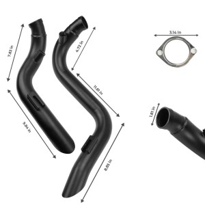 EXHAUSTS SYSTEM DRAG PIPES SHORT CURVED 1-3/4" HARLEY DAVIDSON XL SPORTSTER 1986-2021