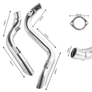 AUSPUFF SYSTEM DRAG PIPES 1-3/4" KURZE GEBOGEN HARLEY DAVIDSON XL SPORTSTER 1986-2021