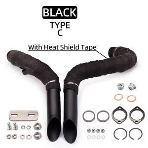 EXHAUSTS SYSTEM DRAG PIPES SHORT CURVED 1-3/4" HARLEY DAVIDSON XL SPORTSTER 1986-2021