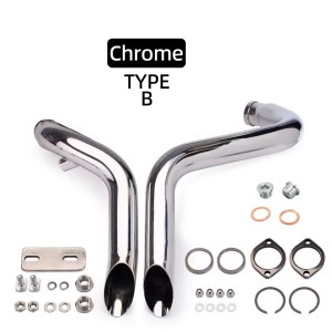 AUSPUFF SYSTEM DRAG PIPES 1-3/4" KURZE GEBOGEN HARLEY DAVIDSON XL SPORTSTER 1986-2021