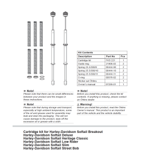 KIT CARTUCCE OHLINS NIX 22 FORCELLA ANTERIORE HARLEY DAVIDSON SOFTAIL 2018-2025