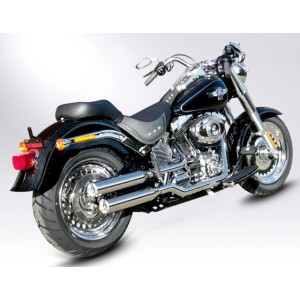 CHROM AUSPUFF SCHALLDÄMPFER SLIP-ON MILLER HUNTER EU-ZUGELASSEN HARLEY DAVIDSON FLSTN SOFTAIL DELUXE 2006-2016