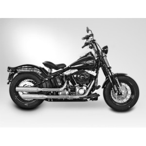 AUSPUFF SCHALLDÄMPFER MILLER HUNTER SLIP-ON EU-ZUGELASSEN HARLEY DAVIDSON FLSTSB SOFTAIL CROSS BONES 2008-2016