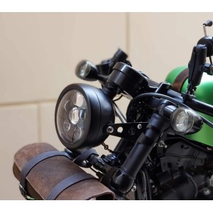 BLACK HEADLIGHT BODY SHELL 5-3/4" 145 MM SIDE MOUNT FOR MOTORCYCLE