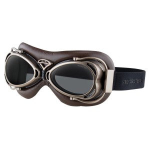 LUNETTES BOBSTER FLIGHT VINTAGE EN CUIR BRUN POUR CUSTOM MOTO ET HARLEY DAVIDSON