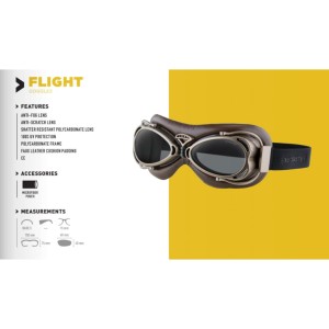 LUNETTES BOBSTER FLIGHT VINTAGE EN CUIR BRUN POUR CUSTOM MOTO ET HARLEY DAVIDSON