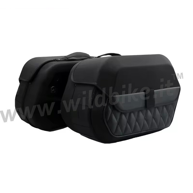 BLACK SADDLEBAGS LEGEND GEAR SET HARLEY DAVIDSON FLFB SOFTAIL FAT BOY 2018-2026