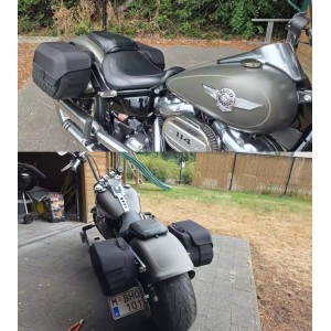 SATTELTASCHEN LEGEND LH SCHWARZ HARLEY DAVIDSON FLFB SOFTAIL FAT BOY 2018-2026