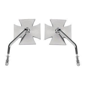 SET RÜCKSPIEGEL MALTESER KREUZ CHROM STYLE 3 FÜR HARLEY DAVIDSON MOTORRAD