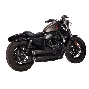 ÉCHAPPEMENT MILLER STRAIGHT DEVIL BLACK 2-EN-2 EU APPROUVÉ UE NOIR HARLEY DAVIDSON XL SPORTSTER 2004-2021