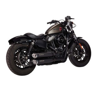 AUSPUFFANLAGE MILLER STRAIGHT DEVIL BLACK 2-IN-2 EU-ZULASSUNG SCHWARZ HARLEY DAVIDSON XL SPORTSTER 2004-2021