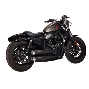 SCARICO 2IN2 MILLER STRAIGHT DEVIL OMOLOGATO NERO HARLEY DAVIDSON XL SPORTSTER 2004-2021