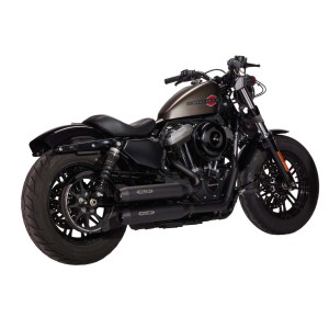 AUSPUFFANLAGE MILLER STRAIGHT DEVIL BLACK 2-IN-2 EU-ZULASSUNG SCHWARZ HARLEY DAVIDSON XL SPORTSTER 2004-2021