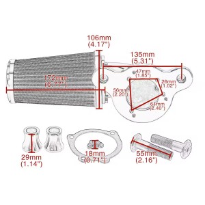 FILTRE A AIR CONE 90° HIGH PERFORMANCE HARLEY DAVIDSON XL SPORTSTER 1991-2021