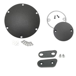 KIT DE COUVERCLE DE TRANSMISSION NOIR FROISSÉ HARLEY DAVIDSON XL SPORTSTER 2004-2021