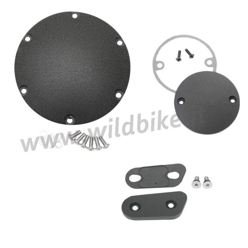 KIT DE COUVERCLE DE TRANSMISSION NOIR FROISSÉ HARLEY DAVIDSON XL SPORTSTER 2004-2021