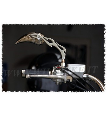 SPECCHIETTI A FIAMMA CROMATI PER HARLEY DAVIDSON E MOTO CUSTOM