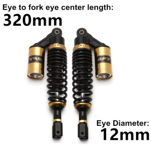 AMMORTIZZATORI POSTERIORI RFY A GAS UNIVERSALI 320 MM EC GOLD PER MOTO