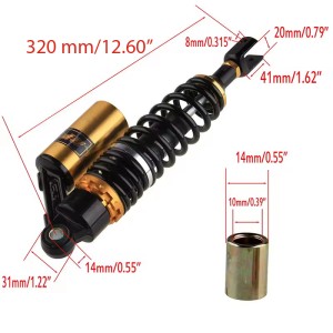 AMMORTIZZATORI POSTERIORI RFY A GAS UNIVERSALI 320 MM EC GOLD PER MOTO