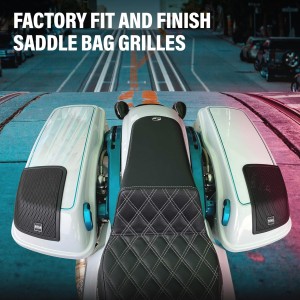 AUDIO-SET HINTERE LAUTSPRECHER TASCHENDECKEL BHD14 HARLEY DAVIDSON FLH FLT TOURING 2014-2024