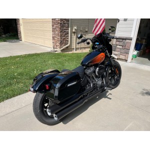SADDLEBAGS VIKING DARKIN 29L GLOSS BLACK HARLEY DAVIDSON FXBB SOFTAIL STREET BOB 2018-2026