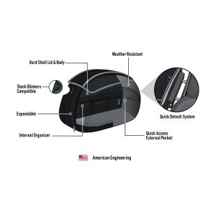 SATTELTASCHEN VIKING STEALTH XL 60L SCHWARZE HARLEY DAVIDSON FXBB SOFTAIL STREET BOB 2018-2026