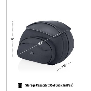 SATTELTASCHEN VIKING STEALTH XL 60L SCHWARZE HARLEY DAVIDSON FXBB SOFTAIL STREET BOB 2018-2026