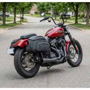 SADDLEBAGS VIKING STEALTH XL 60L BLACK HARLEY DAVIDSON FXBB SOFTAIL STREET BOB 2018-2026