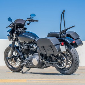 BORSE LATERALI VIKING BAELOR 28L NERE HARLEY DAVIDSON FXBB SOFTAIL STREET BOB 2018-2026