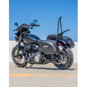 SACOCHES LATÉRAL VIKING DARKIN 32L EN CUIR NOIR HARLEY DAVIDSON FXBB SOFTAIL STREET BOB 2018-2026