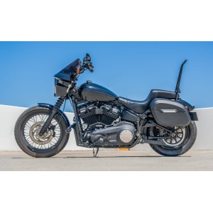 SACOCHES LATÉRAL VIKING DARKIN 32L EN CUIR NOIR HARLEY DAVIDSON FXBB SOFTAIL STREET BOB 2018-2026
