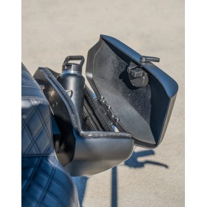 LEATHER SADDLEBAGS VIKING BALDUR 42L BLACK HARLEY DAVIDSON FXBB SOFTAIL STREET BOB 2018-2026