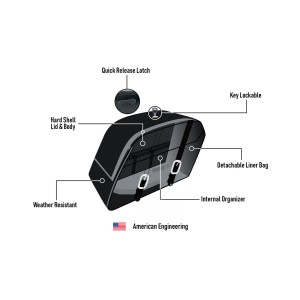 SATTELTASCHEN VIKING BALDUR 42L LEDER SCHWARZE HARLEY DAVIDSON FXBB SOFTAIL STREET BOB 2018-2026