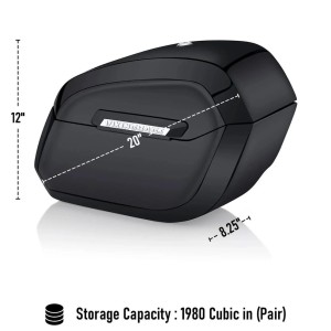 SACOCHES LATÉRAL VIKING DARKIN 32L NOIR BRILLANT HARLEY DAVIDSON FXLRS SOFTAIL LOW RIDER S 2025-2026
