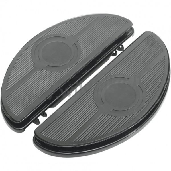 FLOORBOARDS COMFORT DRIVER HALF MOON BLACK HARLEY DAVIDSON FLST SOFTAIL 1986-2017