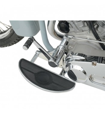 REPOSE-PIEDS CONDUCTEUR DEMI LUNE CHROME POUR HARLEY DAVIDSON FLH/FLS/FLT SOFTAIL TOURING' 87-'17