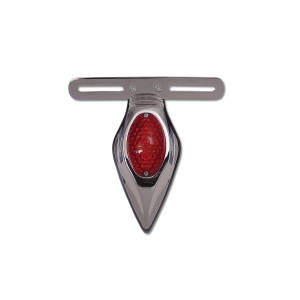 FEU ARRIERE VINTAGE TEARDROP CHROME LED ROUGE POUR MOTOS ET HARLEY DAVIDSON
