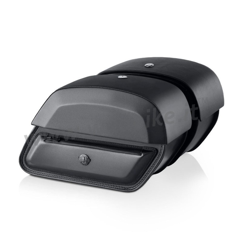 BORSE LATERALI PANTHEON VIKING 28 L NERE HARLEY DAVIDSON FLFB SOFTAIL FAT BOY 2018-2026