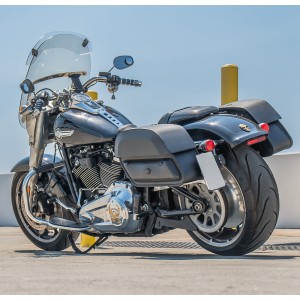BORSE LATERALI PANTHEON VIKING 28 L NERE HARLEY DAVIDSON FLFB SOFTAIL FAT BOY 2018-2026