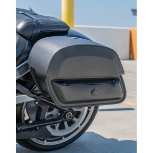 SACOCHES LATÉRAL PANTHEON VIKING 28 L NOIR HARLEY DAVIDSON FLFB SOFTAIL FAT BOY 2018-2026