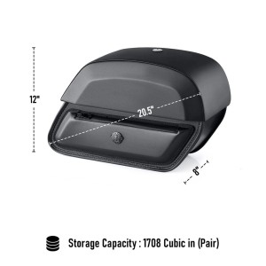 BORSE LATERALI PANTHEON VIKING 28 L NERE HARLEY DAVIDSON FLFB SOFTAIL FAT BOY 2018-2026