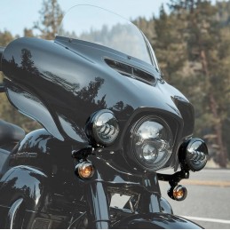 KIT SUPPORTS NOIR PHARES AUXILIAIRES LED HARLEY DAVIDSON FLHR ROAD KING 1994-2024